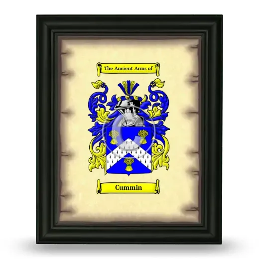 Cummin Coat of Arms Framed - Black