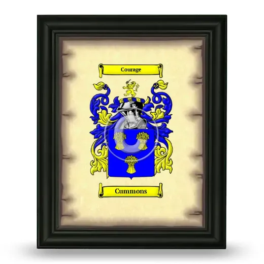 Cummons Coat of Arms Framed - Black