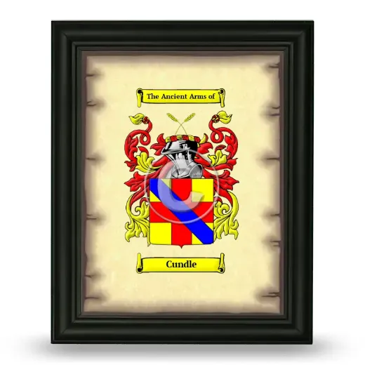 Cundle Coat of Arms Framed - Black
