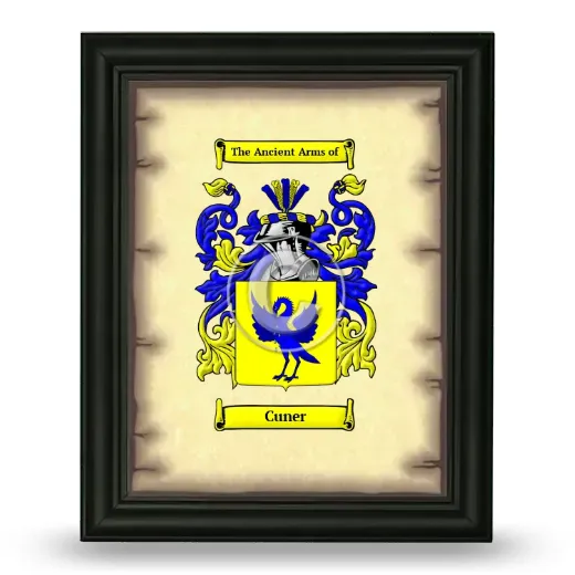 Cuner Coat of Arms Framed - Black
