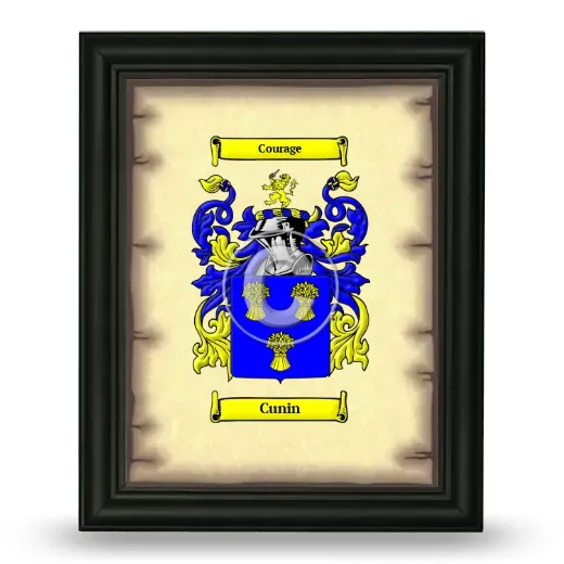 Cunin Coat of Arms Framed - Black