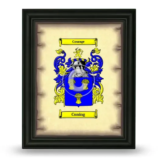 Cuning Coat of Arms Framed - Black