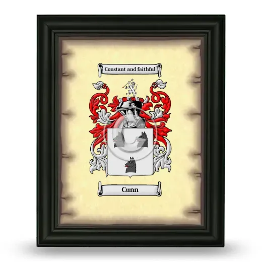 Cunn Coat of Arms Framed - Black
