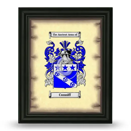 Cunniff Coat of Arms Framed - Black