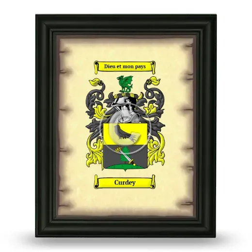 Curdey Coat of Arms Framed - Black