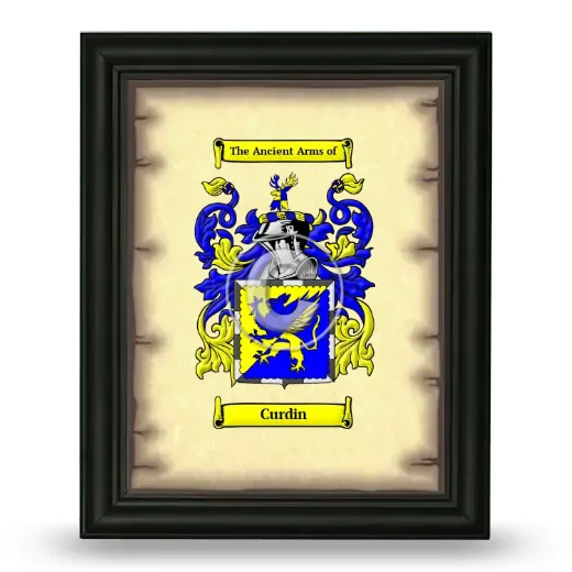 Curdin Coat of Arms Framed - Black