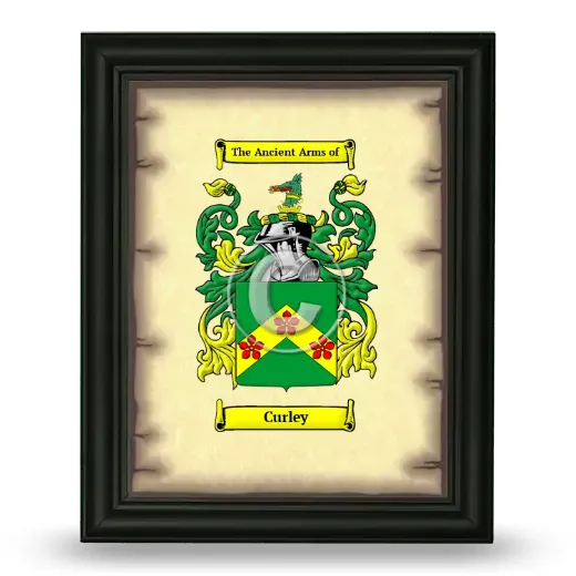 Curley Coat of Arms Framed - Black