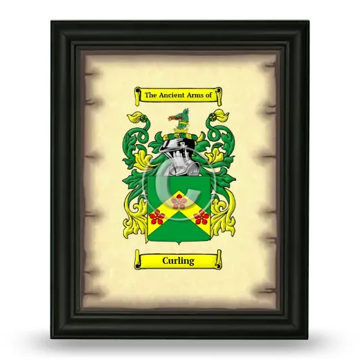 Curling Coat of Arms Framed - Black