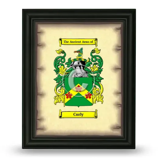 Curly Coat of Arms Framed - Black