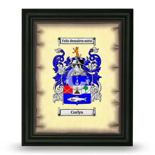 Curlyn Coat of Arms Framed - Black