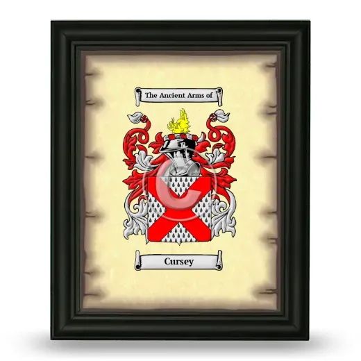 Cursey Coat of Arms Framed - Black
