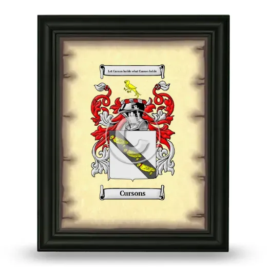 Cursons Coat of Arms Framed - Black