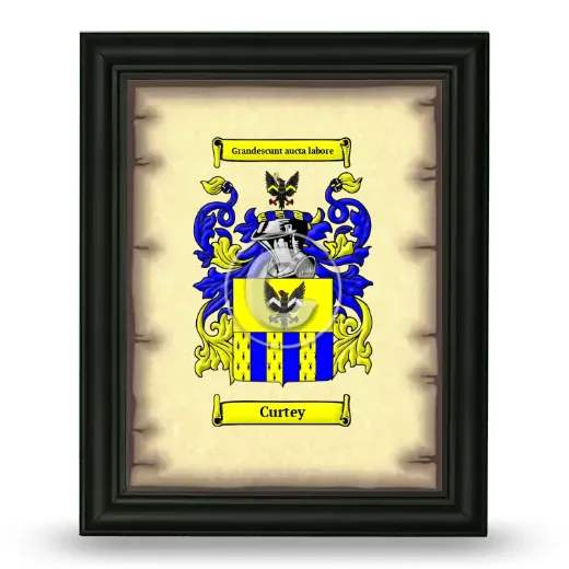 Curtey Coat of Arms Framed - Black