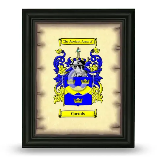 Curtois Coat of Arms Framed - Black
