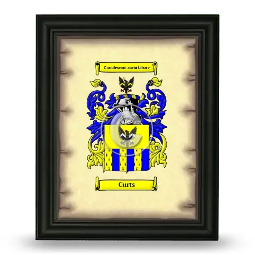 Curts Coat of Arms Framed - Black