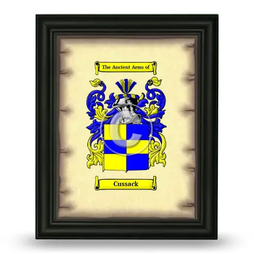 Cussack Coat of Arms Framed - Black