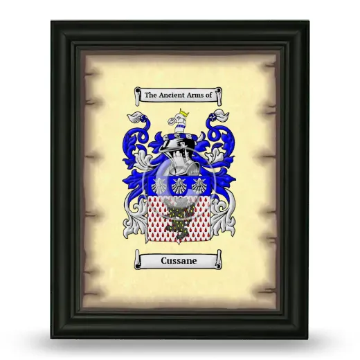 Cussane Coat of Arms Framed - Black