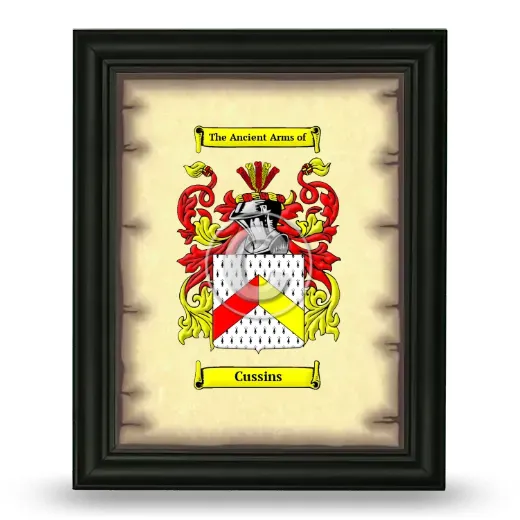 Cussins Coat of Arms Framed - Black
