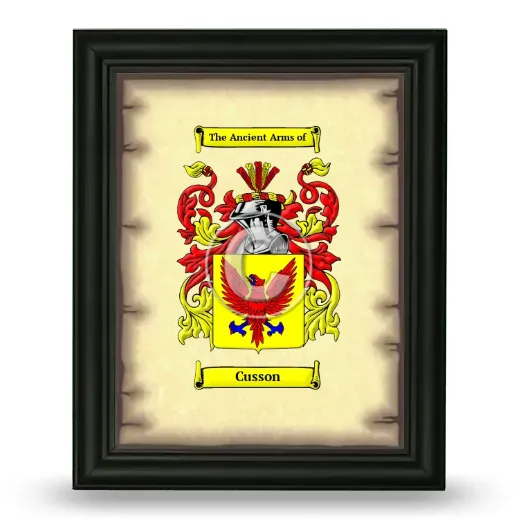 Cusson Coat of Arms Framed - Black