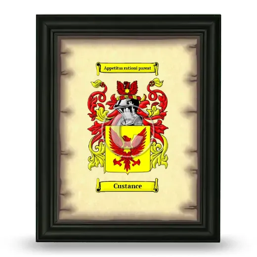 Custance Coat of Arms Framed - Black
