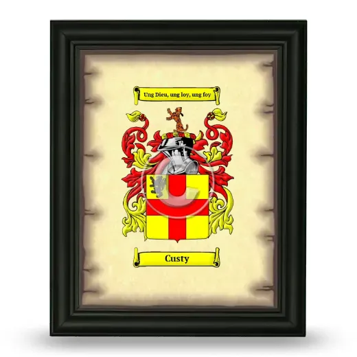 Custy Coat of Arms Framed - Black