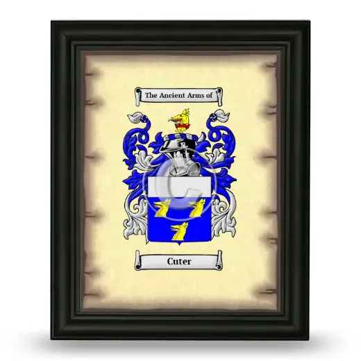 Cuter Coat of Arms Framed - Black