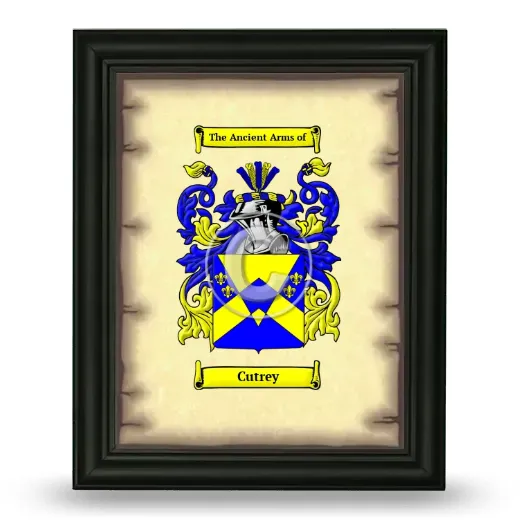 Cutrey Coat of Arms Framed - Black