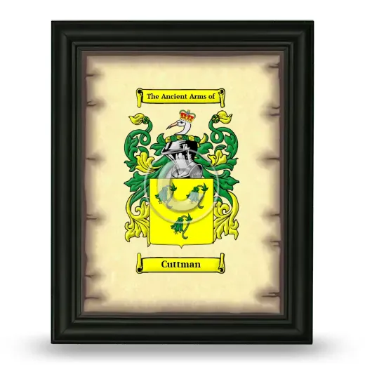 Cuttman Coat of Arms Framed - Black