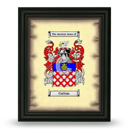 Cutton Coat of Arms Framed - Black