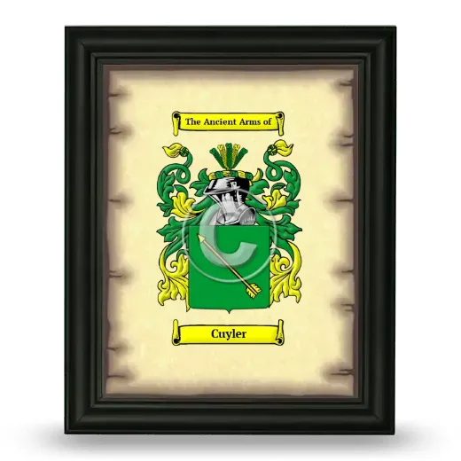 Cuyler Coat of Arms Framed - Black