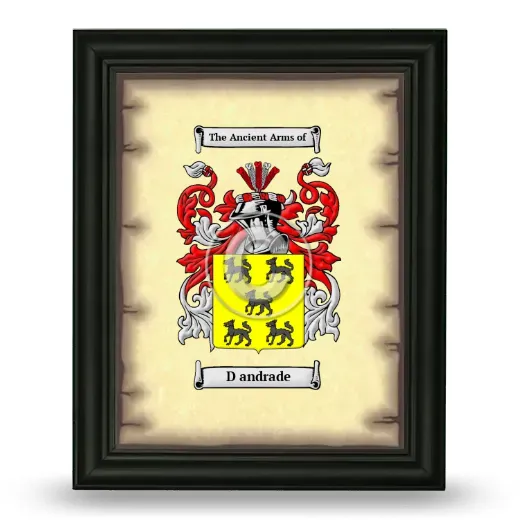 D andrade Coat of Arms Framed - Black