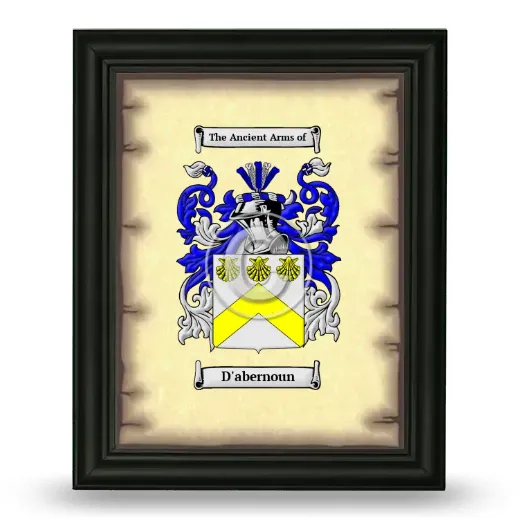 D'abernoun Coat of Arms Framed - Black