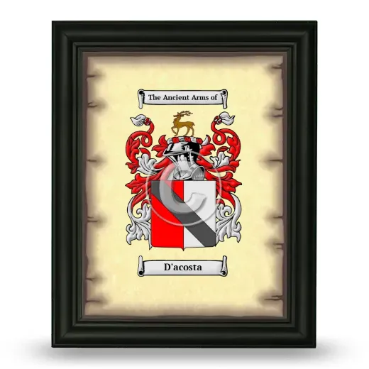 D'acosta Coat of Arms Framed - Black
