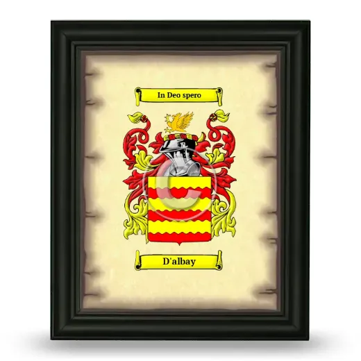 D'albay Coat of Arms Framed - Black