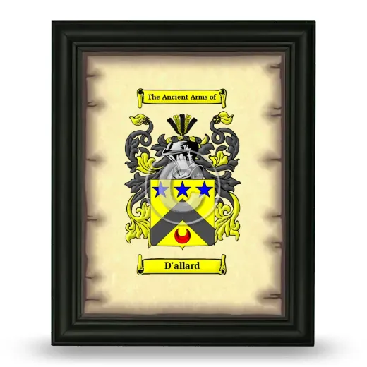 D'allard Coat of Arms Framed - Black