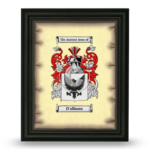 D'allman Coat of Arms Framed - Black