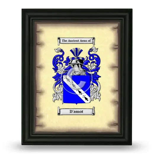 D'amot Coat of Arms Framed - Black