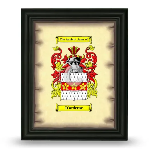 D'arderne Coat of Arms Framed - Black