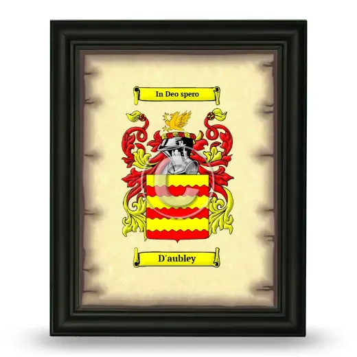 D'aubley Coat of Arms Framed - Black