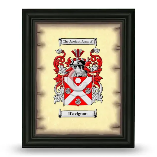 D'avignon Coat of Arms Framed - Black