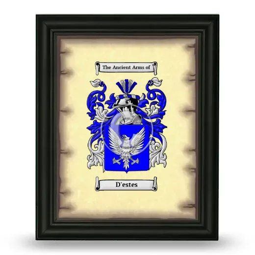 D'estes Coat of Arms Framed - Black