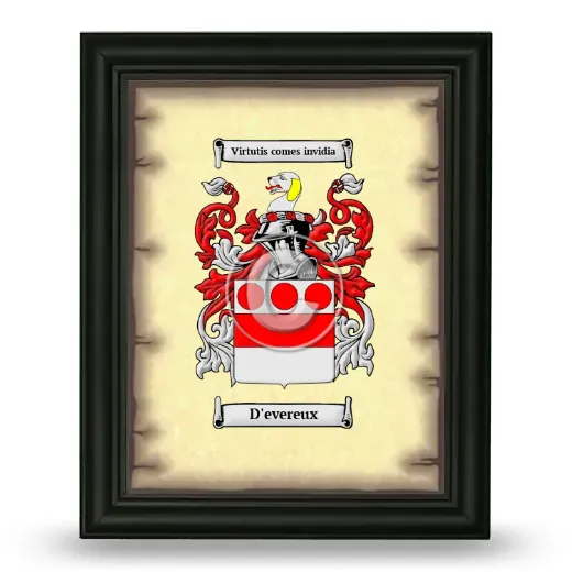 D'evereux Coat of Arms Framed - Black