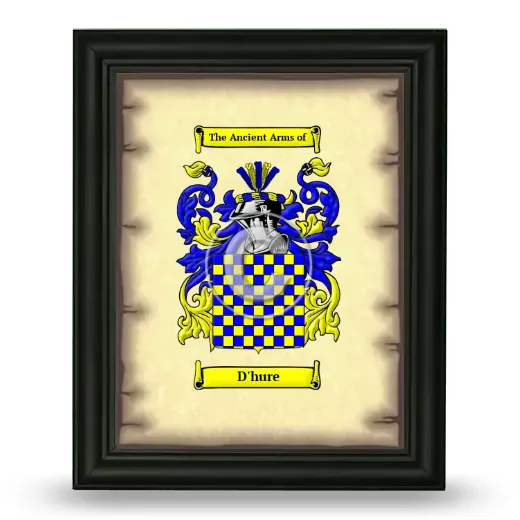 D'hure Coat of Arms Framed - Black