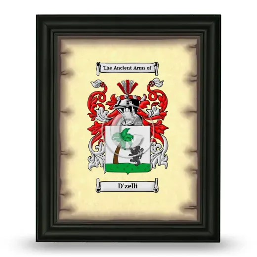 D'zelli Coat of Arms Framed - Black
