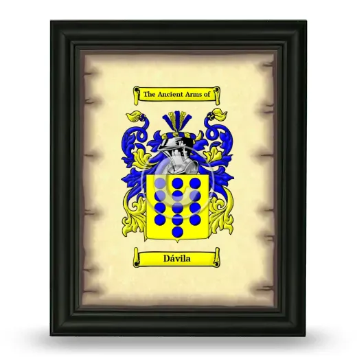 Dávila Coat of Arms Framed - Black