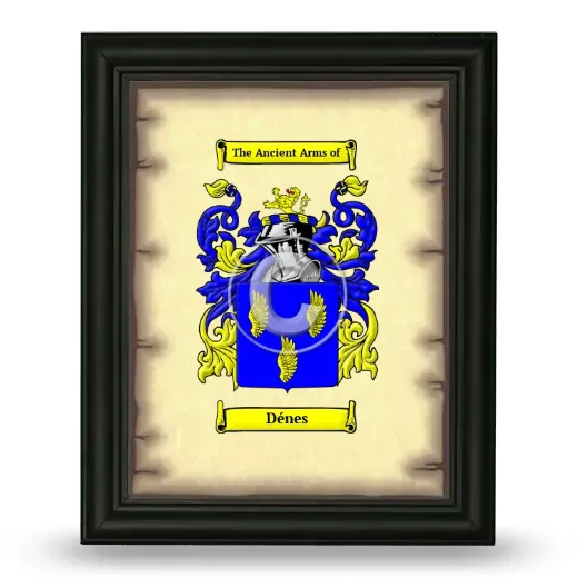 Dénes Coat of Arms Framed - Black