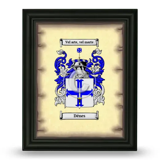 Dénes Coat of Arms Framed - Black