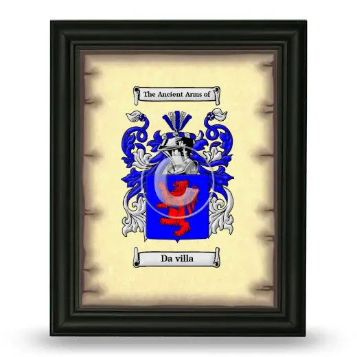 Da villa Coat of Arms Framed - Black