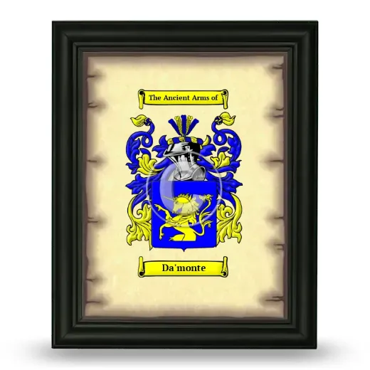 Da'monte Coat of Arms Framed - Black