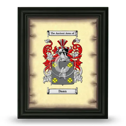 Daan Coat of Arms Framed - Black